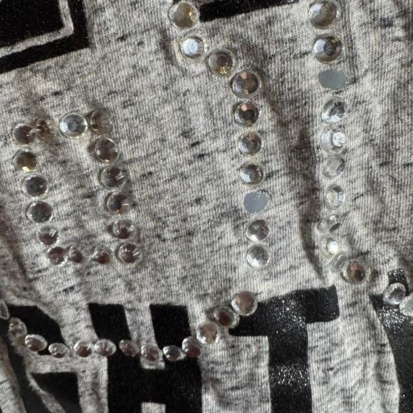 Women's PINK XS Oversized Bling Tee Shirt Missing Gems - Picture 7 of 8